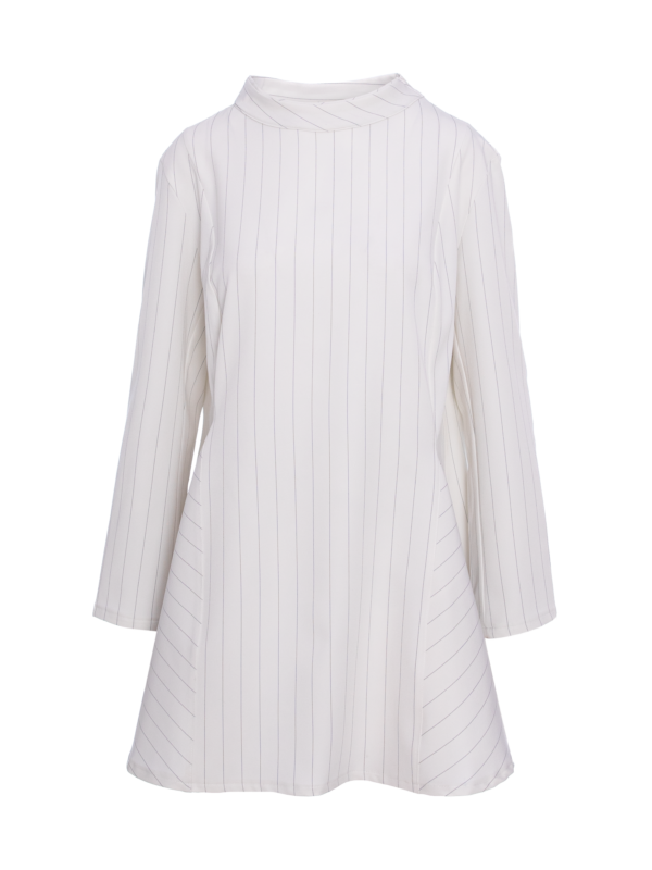 Notte Flared Shirtdress - White with Stripes
